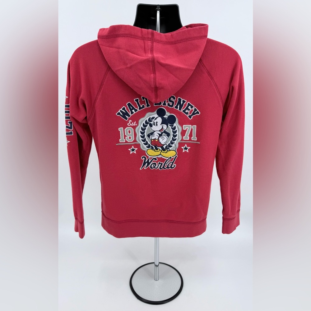 Walt Disney World‎ WDW Mickey Mouse 1971 Red Hoodie Sweatshirt Sz XL *DEFECT*